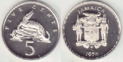 1976 Jamaica 5 Cents (Proof) A005245